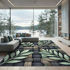 Sage Leaf Woven Earthy Tones Rug