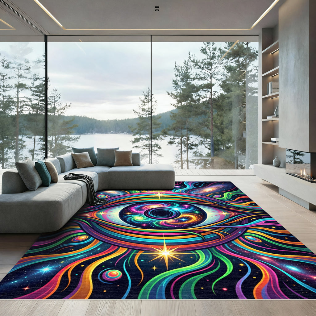 Cosmic Eye Galaxy Swirl Radiant Art Rug