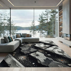 Abstract Stone Texture Speckled Rug