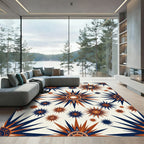 Celestial Navy and Terracotta Star Burst Rug