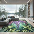 Cascading Wisteria Botanical Floral Art Rug