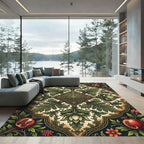 Ornate Pomegranate Lotus Medallion Foliage Rug