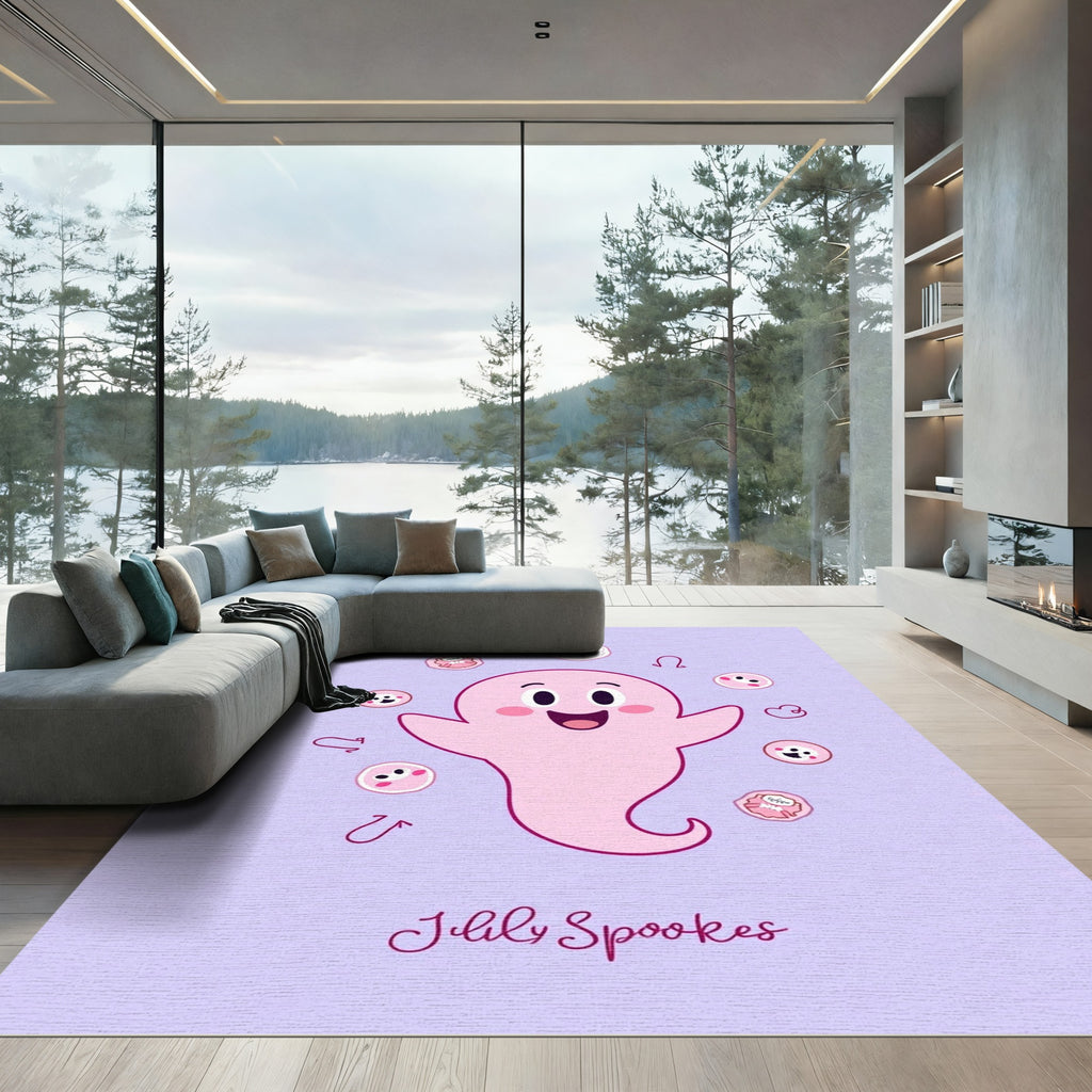 Playful Pink Ghost Pals Whimsical Wonder Rug
