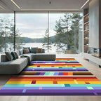 Gradient Abstract Rectangles With Color Blocks Rug