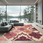 Crimson Pink Quatrefoil Arabesque Rug