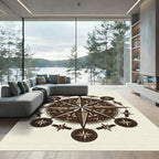 Bronze Celestial Compass Radial Medallion Rug