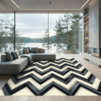 Monochromatic 3D Chevron Ribbon Rug