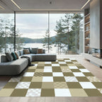 Checkered Squares in Neutral Tones Rug
