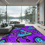 Trippy Psychedelic Purple Swirl Heart Rug