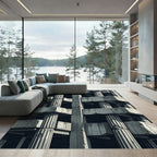 Monochromatic Concrete Column Architectural Texture Rug