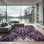 Amethyst Starry Ornamental Floral Medallion Rug