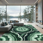 Green Banded Agate Slices Rug