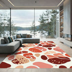 Terracotta Abstract Organic Forms Rug