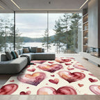 Watercolor Hearts in Pale Pink Rug