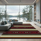 Reddish Earthy Tribal Stripe Rug