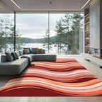 Coral Waves Ombre Composition Rug