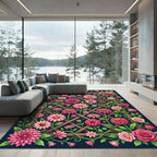 Pink Garden Lattice Floral Abundance Rug