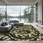 Coiled Green Serpent Scales Reptilian Rug