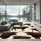 Choco Brown Longhorn Bull Farmstead Rug