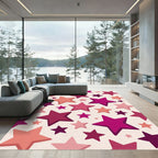 Pink Hues Scattered Starburst Rug