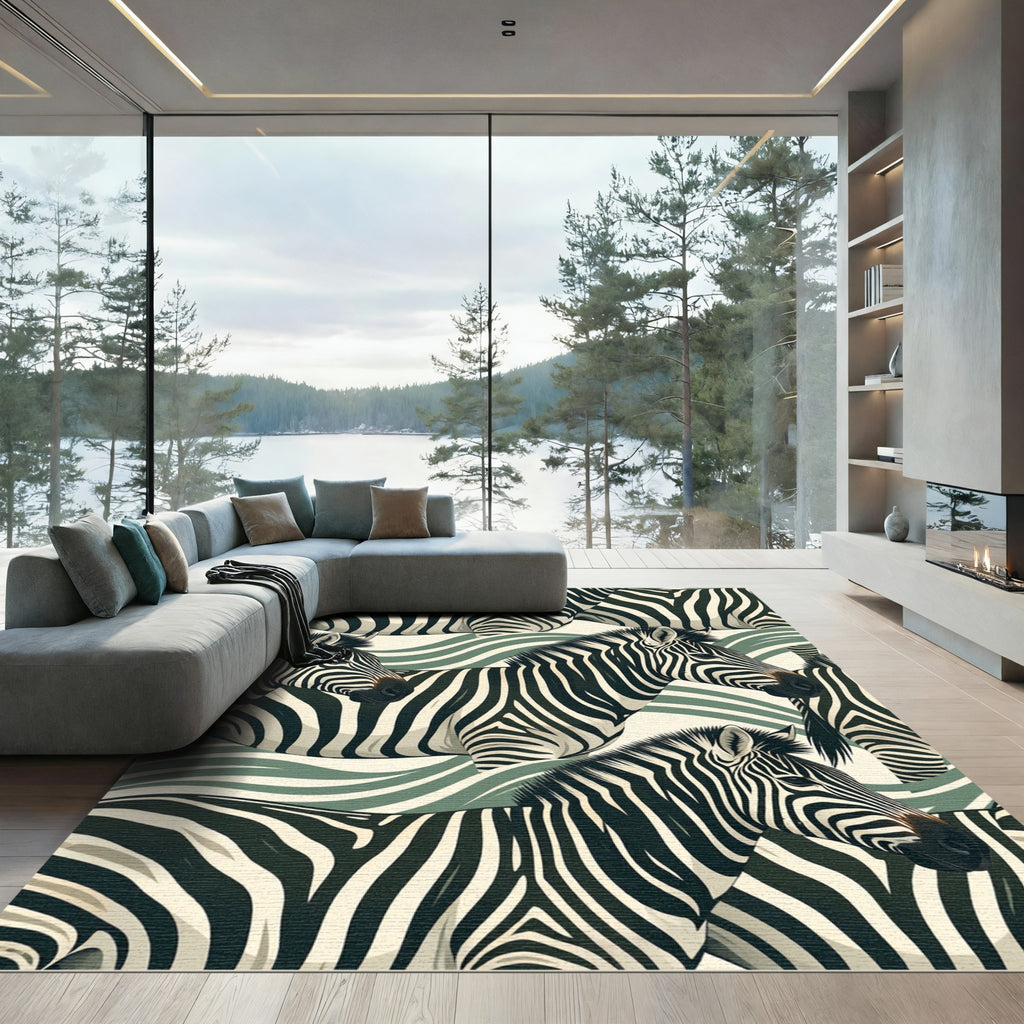 Bold Zebra Stripes Repeating Imagery Rug