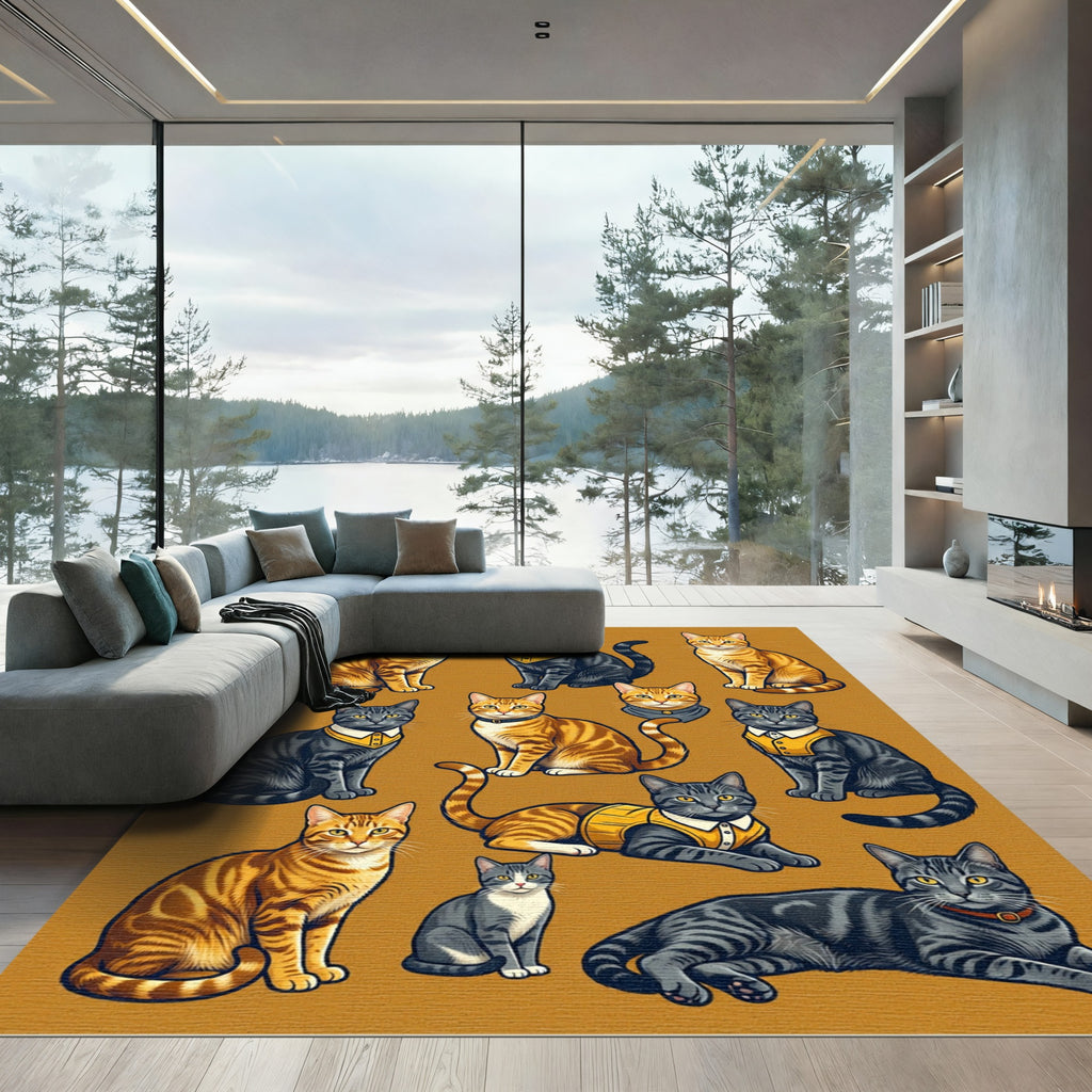 Collection of Dapper Tabby Cats Rug