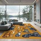Collection of Dapper Tabby Cats Rug