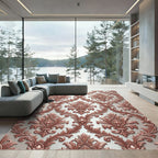 Rose Gold Damask Intricate Floral Medallion Rug