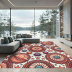 Terracotta Seashell Medallion Star Coastal Art Rug
