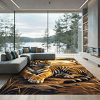 Golden Tiger Savannah Majestic Portrait Rug