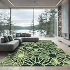Forest Green Intricate Star Geometric Rug