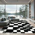 Monochromatic Illusionary Chessboard Squares Rug