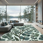 Eucalyptus Branches Green Pattern Rug