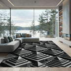 Monochromatic Stone Pyramid Arrangement Rug