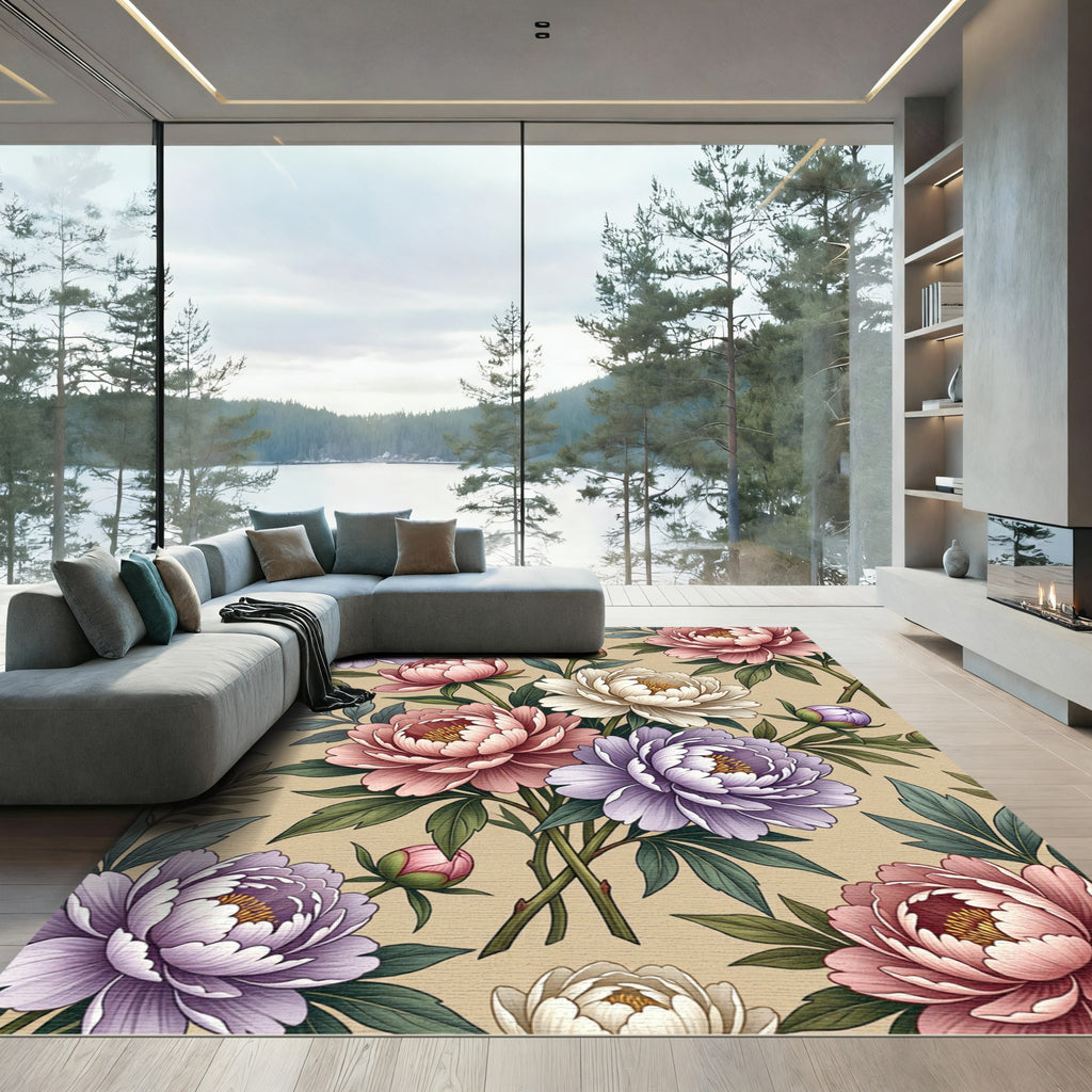Vintage Bloom Bouquet Floral Arrangement Rug