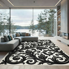 Dark Raven Scrollwork Classic Layout Rug