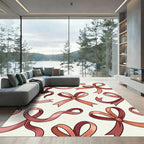 Elegant Rose Gold Ribbon Bows Rug