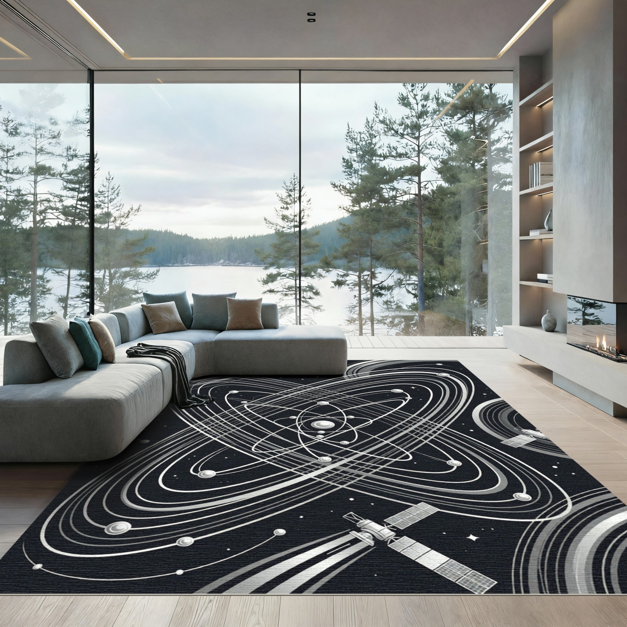 Cosmic Orbiting Satellites Galactic Rings Rug