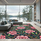 Pink Carnation Lattice Garden Rug