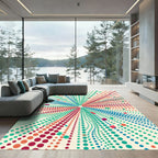 Exploding Colorful Dot Burst Rug