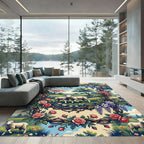 Pastoral Rose Wisteria Garden Lamb Rug