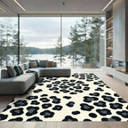 Modern Monochrome Leopard Spot Area Rug
