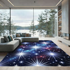Sparkling Starry Night Galaxy Rug