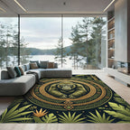 Golden Gorilla Jungle Geometric Mandala Rug