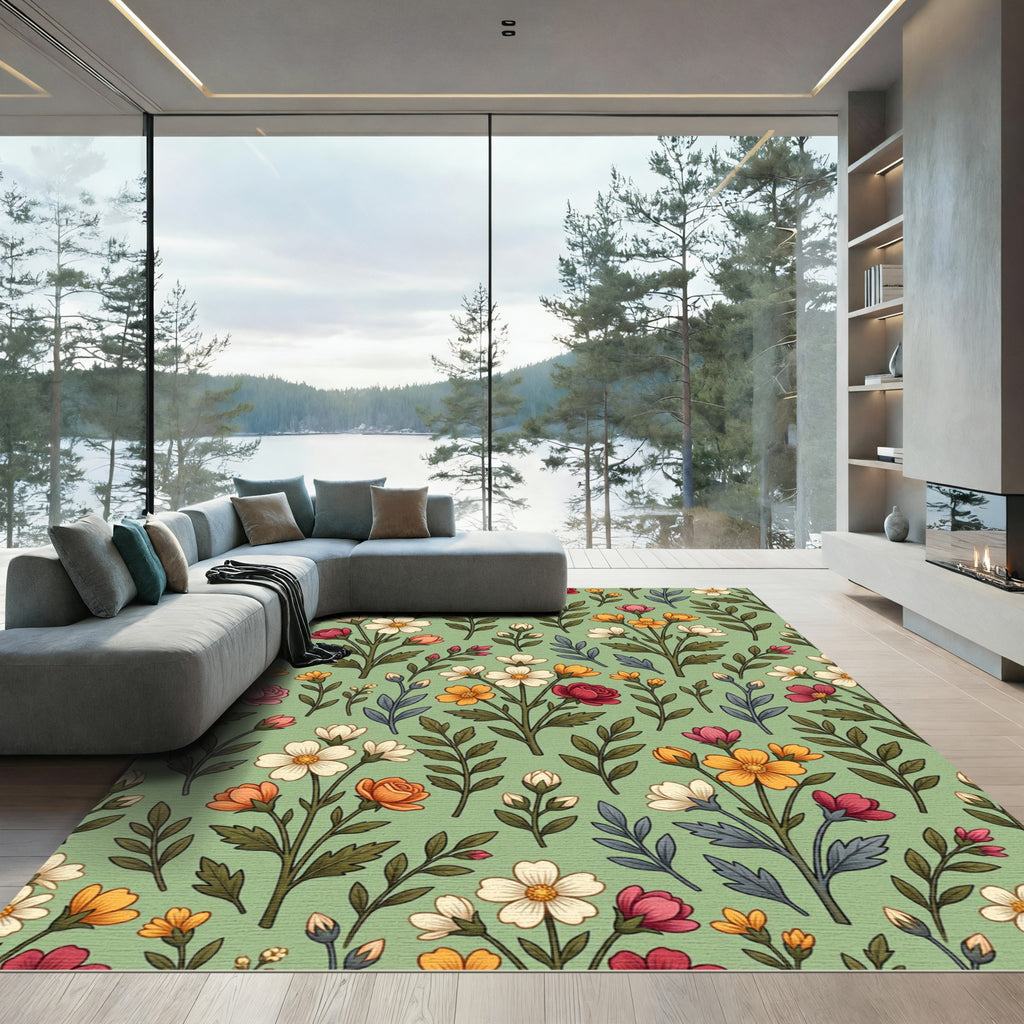 Vintage Botanical Blossom Meadow Rug