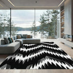 Distorted Geometric Sharp Peak Pattern Rug