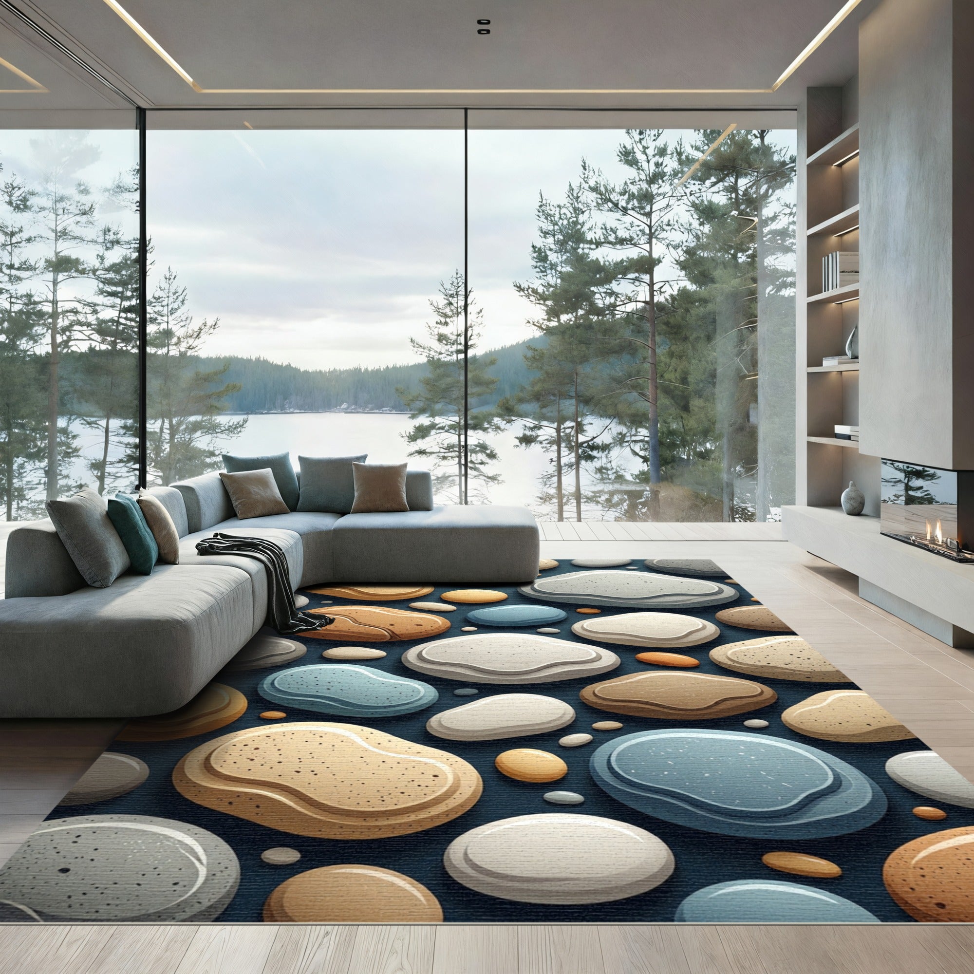 Serene Pebble Assortment Soft Hues Rug