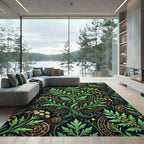 Mystical Alchemy Golden Herb Botanical Art Rug