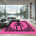 Black Skeleton Ornate Gothic Design Rug