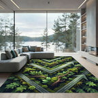 Green Forest Arrow Geometric Abstraction Rug